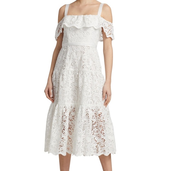 Marchesa Dresses Marchesa Notte Off The Shoulder Embroidered Lace